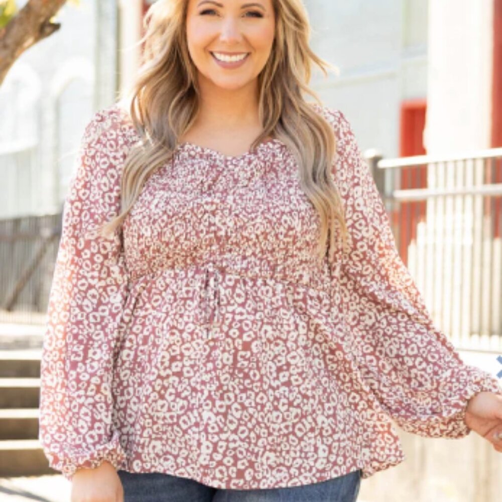 Chic Soul Long Sleeve Pink Top